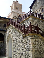 Image showing bell tower at kykkos monastery in Troodos mountains