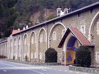 Image showing entrance to kykkos monastery in Troodos mountains