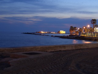 Image showing Paphos sea front at night