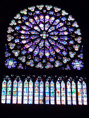 Image showing Rose stained glass window of Notre Dame du Paris