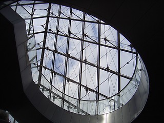 Image showing Louvre Museum view through the staircase