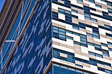 Image showing Glass wall background of skyscraper 