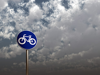 Image showing roadsign bicycle