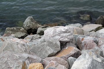 Image showing Stones by the water