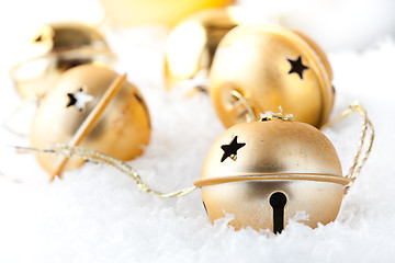 Image showing Gold Christmas baubles