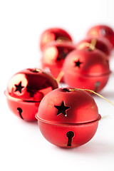 Image showing Red Christmas baubles