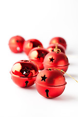 Image showing Red Christmas baubles