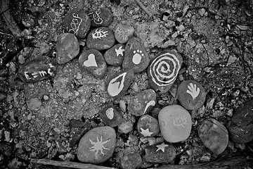 Image showing Stones in the sand