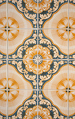 Image showing Traditional Portuguese glazed tiles