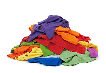 Image showing Heap of colorful clothes