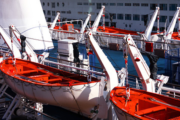 Image showing life raft on liner