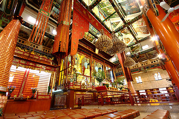 Image showing Buddha inside temple in old building