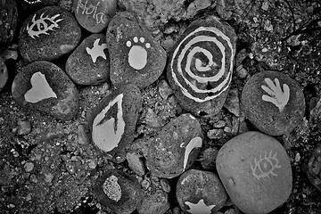 Image showing Stones in the sand