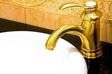 Image showing Brass faucet