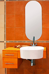 Image showing Orange toilet