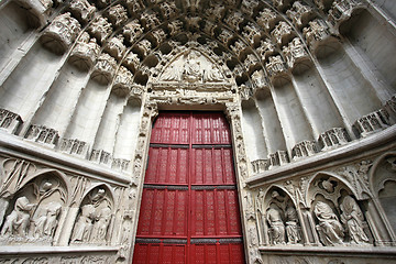 Image showing Auxerre cathedral door