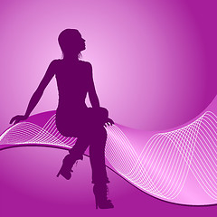 Image showing Fashion girl silhouette