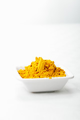 Image showing Saffron spice in white dish