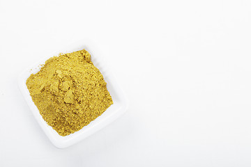 Image showing Dish with khmeli suneli spice mixture above view