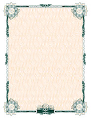 Image showing Classic decorative guilloche border with rosettes and background