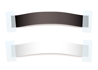 Image showing paper ribbon silver tag