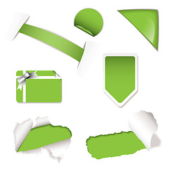 Image showing Shop sale elements green