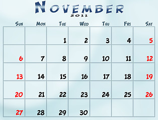 Image showing Monthly calendar