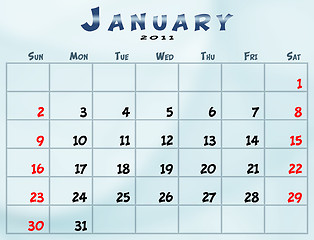 Image showing Monthly calendar