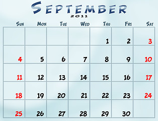 Image showing Monthly calendar