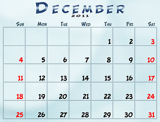 Image showing Monthly calendar