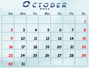 Image showing Monthly calendar