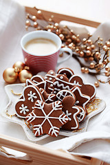 Image showing gingerbreads with coffee