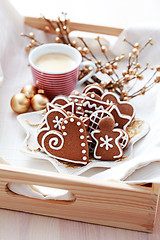 Image showing gingerbreads with coffee