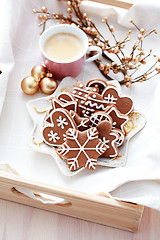 Image showing gingerbreads with coffee