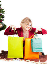 Image showing Beautiful woman with shopping bags