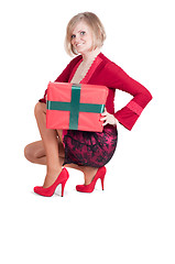 Image showing Happy woman with Christmas presents