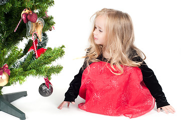 Image showing Baby girl dressed up for Christams