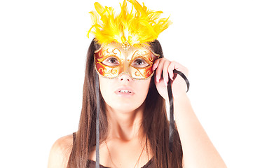 Image showing Woman in carnival mask