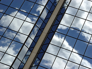 Image showing Blue sky and clouds reflection