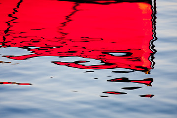 Image showing Red reflections on the water