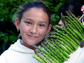 Image showing Asparagus girl