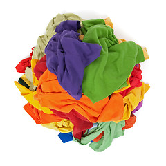 Image showing Heap of colorful clothes from above