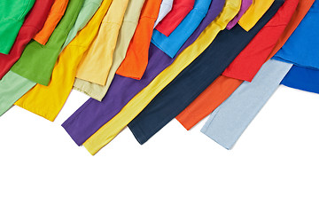 Image showing Sleeves of colorful clothing on white background
