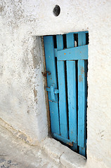 Image showing Blue Door of Abandoned House