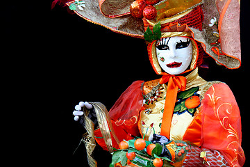 Image showing A masked woman at Venice