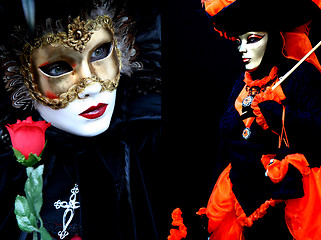 Image showing Two masked women at Venice