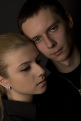 Image showing Young couple close-up   