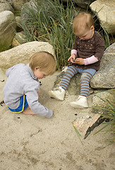 Image showing Children on beach