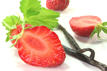 Image showing Strawberries with vanilla