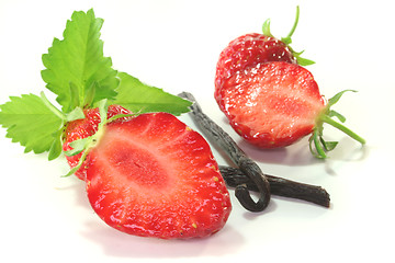 Image showing Strawberries with vanilla
